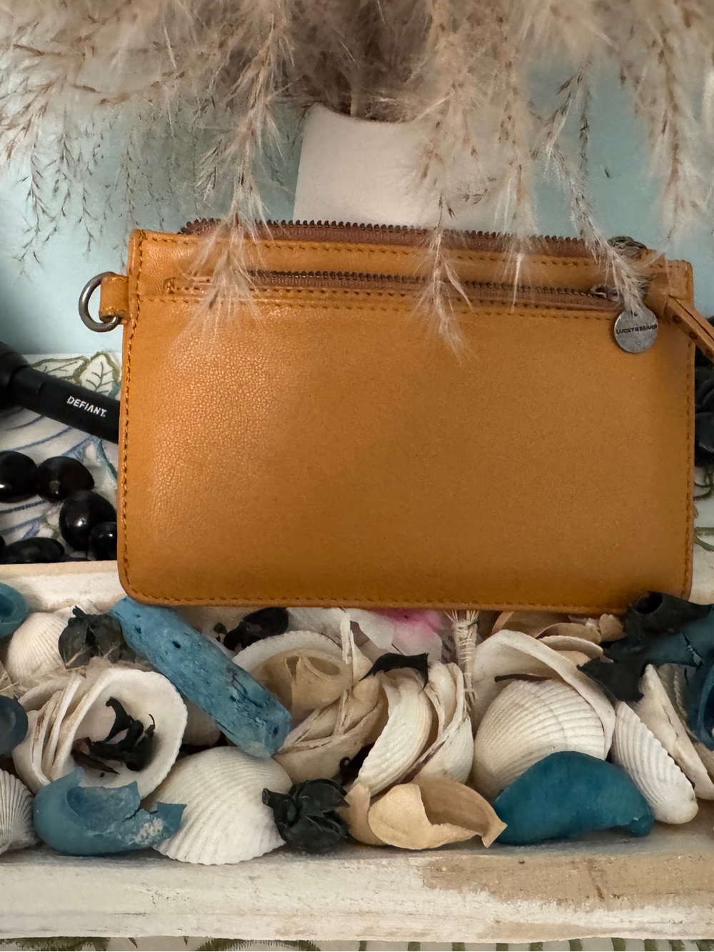 Hobo Mustard Yellow Leather Wristlet or Small